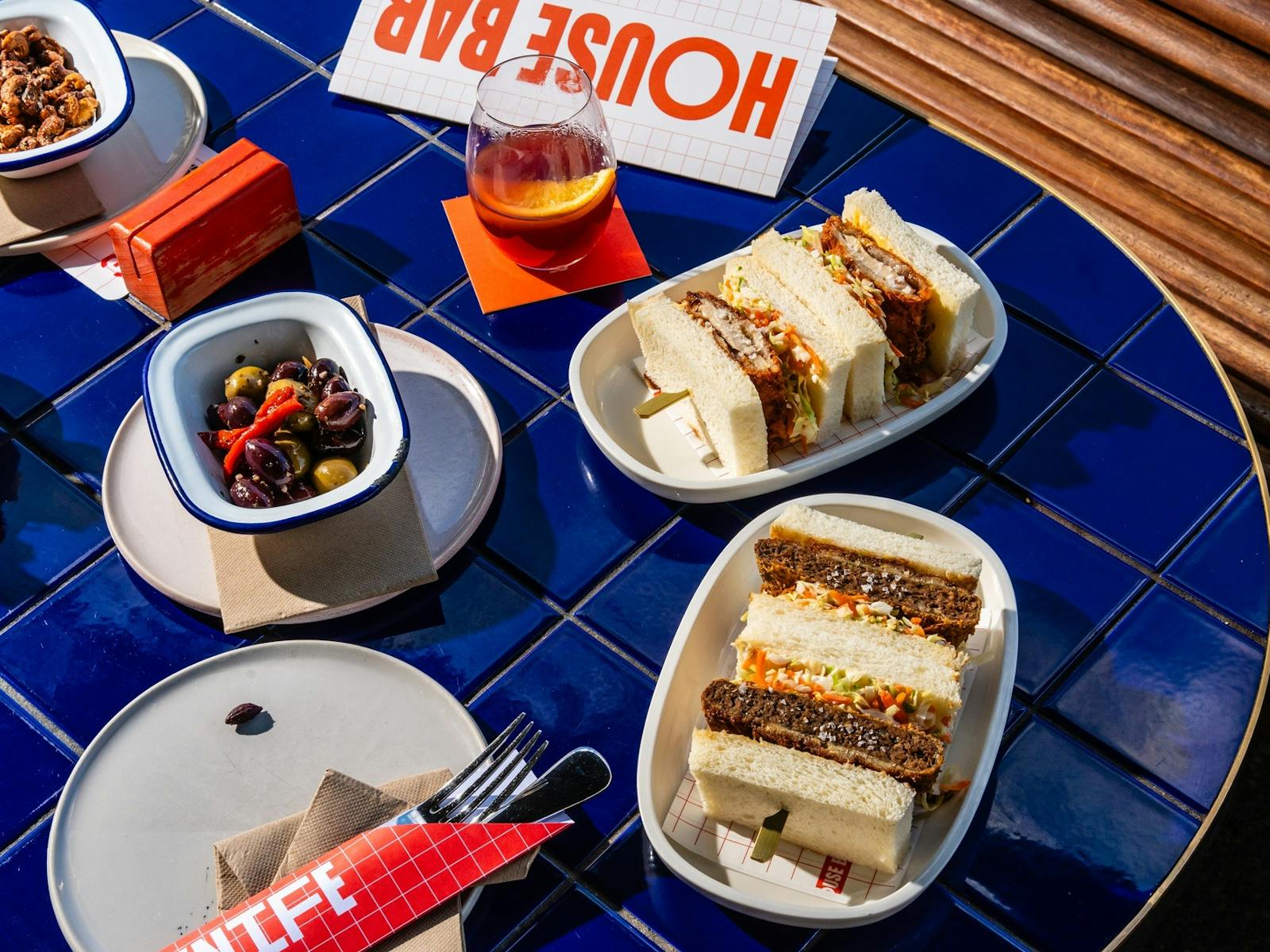 Food spread on table