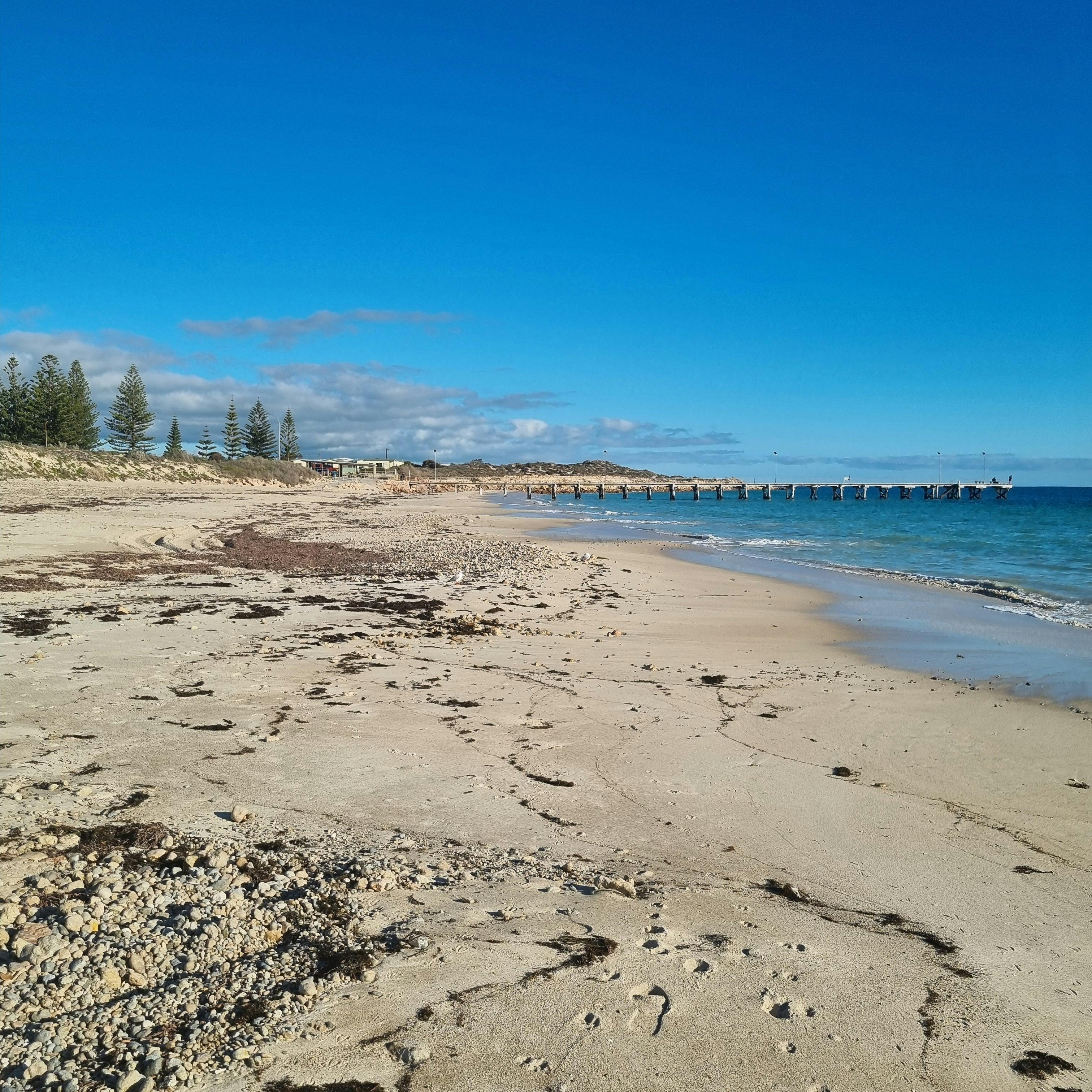 Port Rickaby Beach - looking toward the Caravan Park