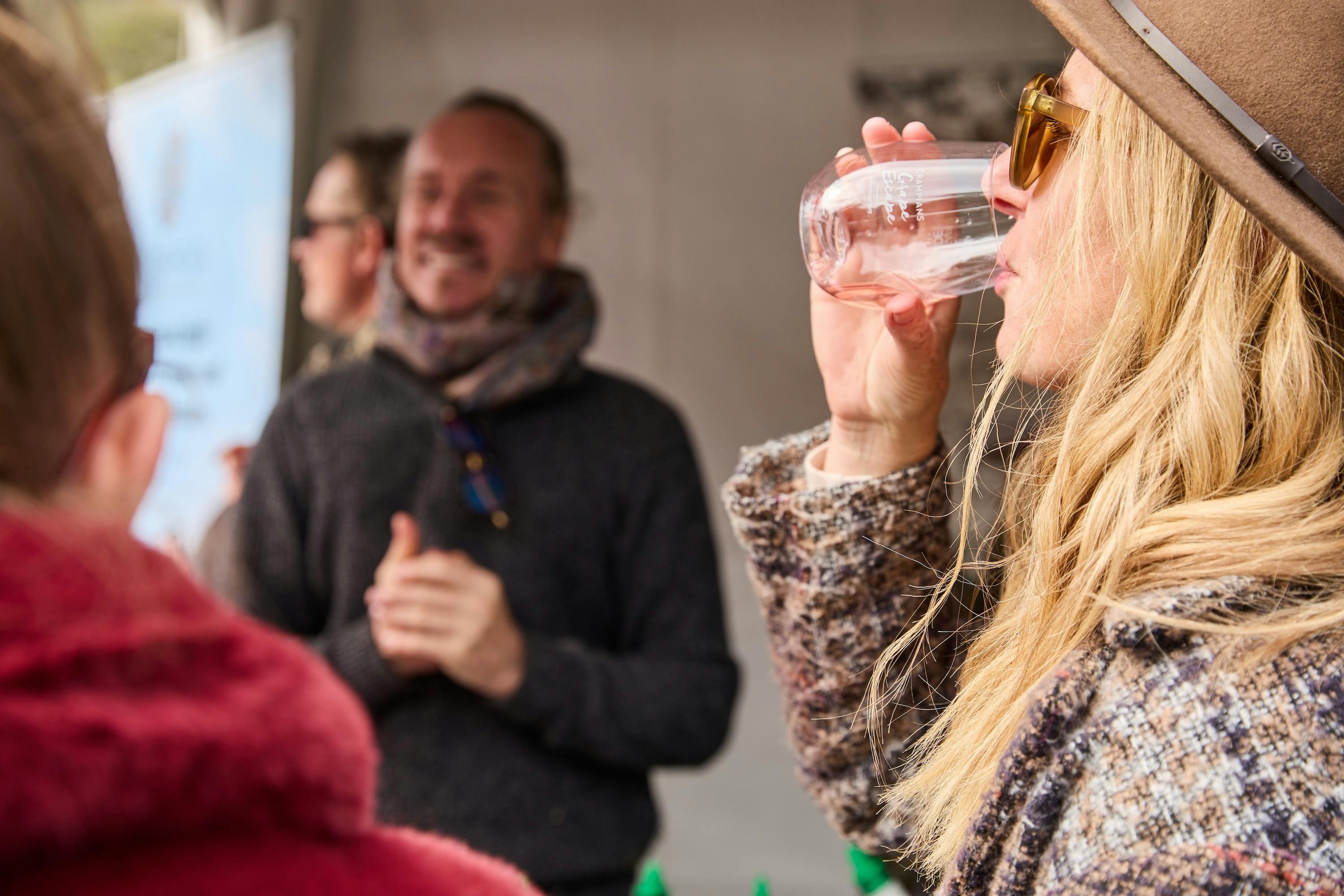 Wine Tasting at the Mount Avoca stall at Grampians Grape Escape