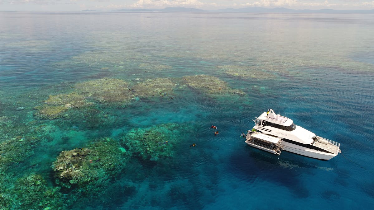 View displaying snorkel and dive area at Seastar moorings