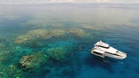 View displaying snorkel and dive area at Seastar moorings