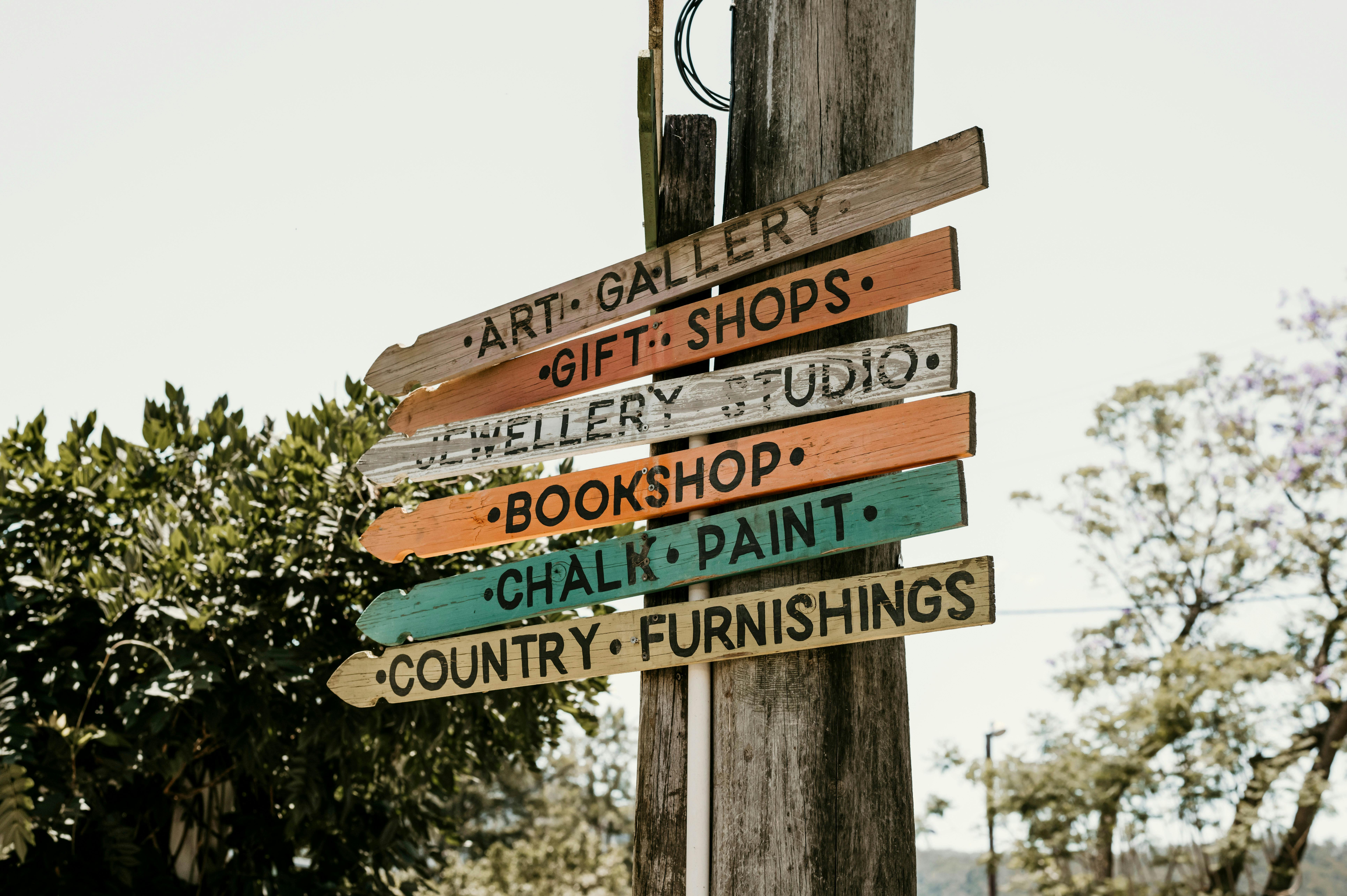 Street direction sign post in Tyalgum