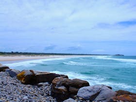 Beach aspect from Iluka break wall.