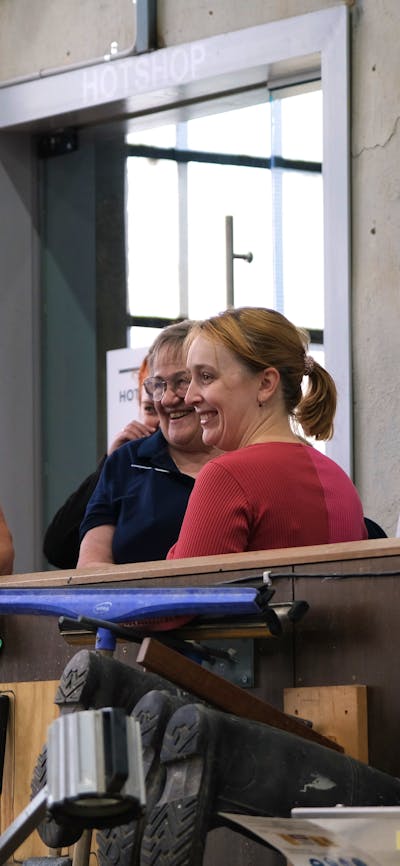 visitors in the Glasswork Engine Room