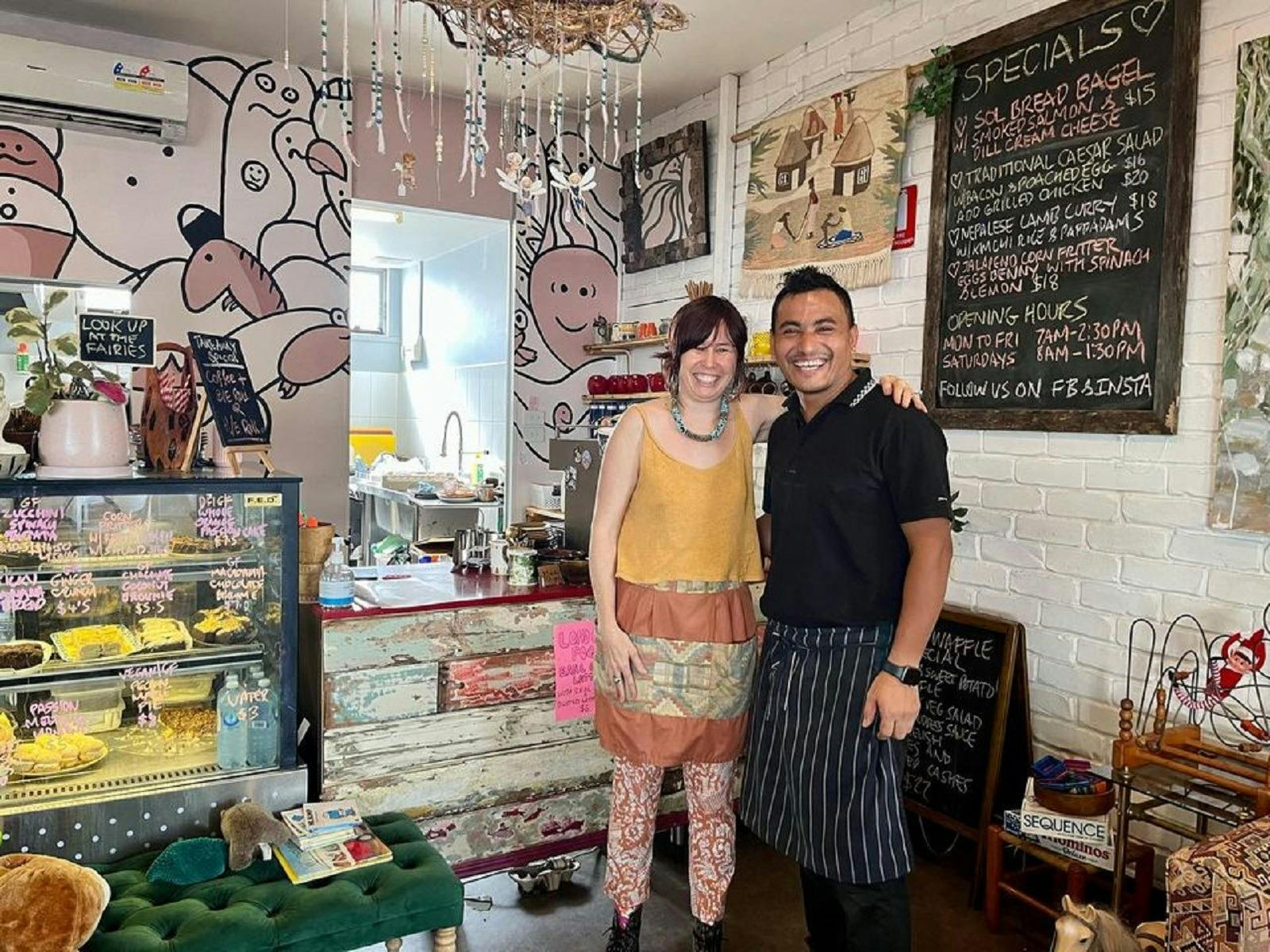 Owner Shiva at the cafe