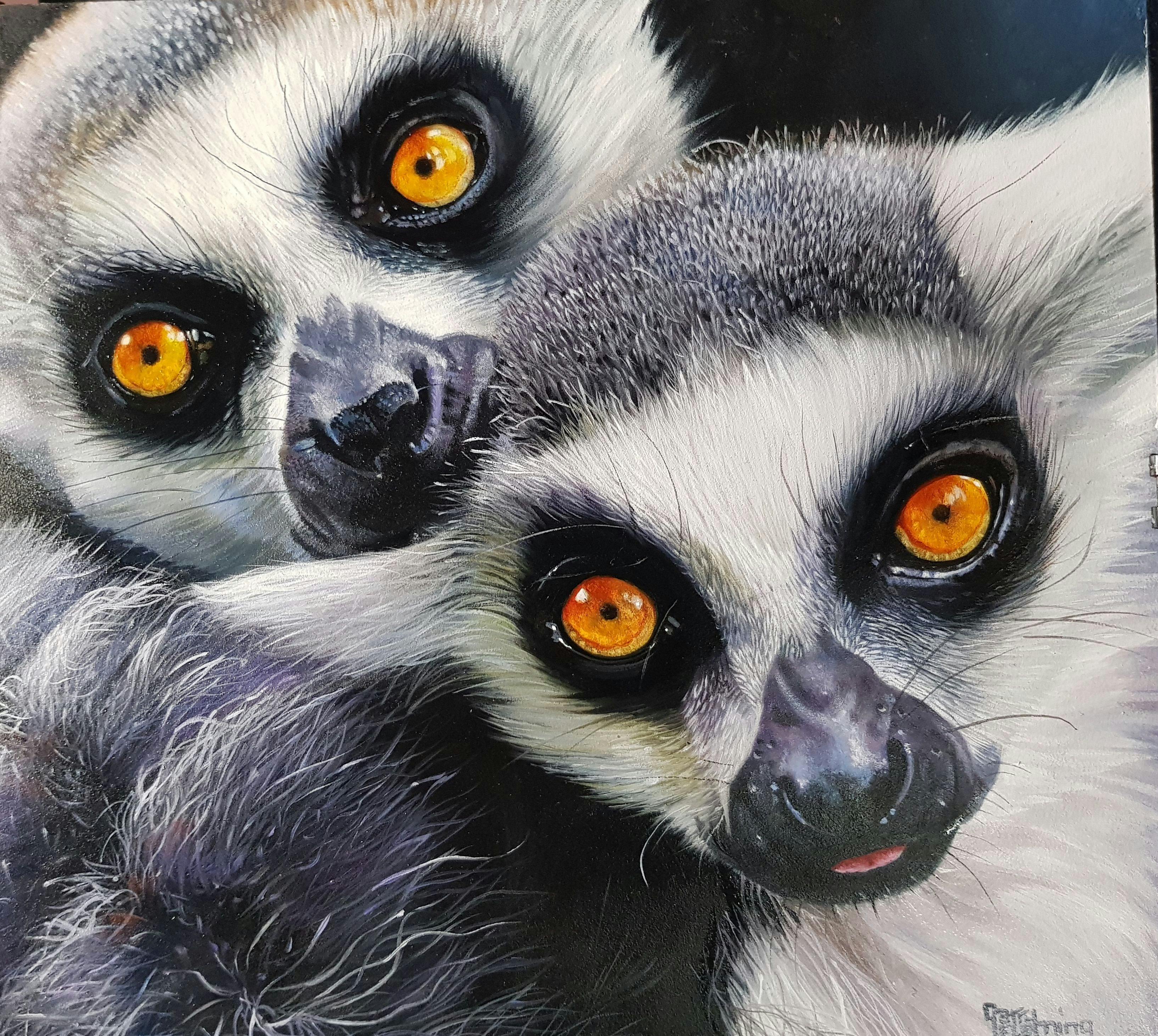 Original painting of Lemurs