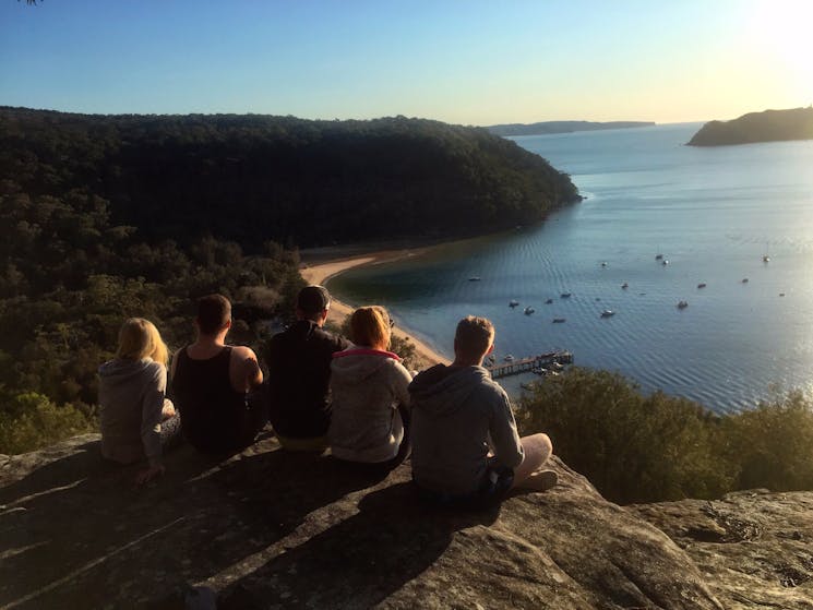 The view over Pittwater after a kayak and bushwalk at sunrise