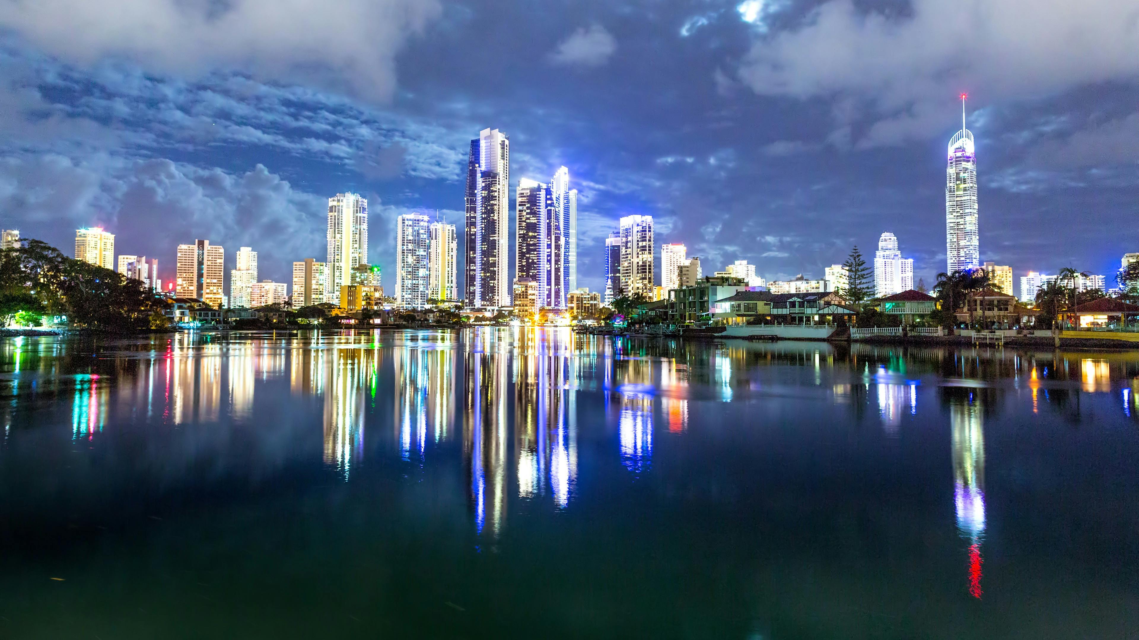 Surfers Paradise skyline by night