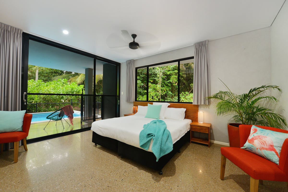 Poolside bedroom