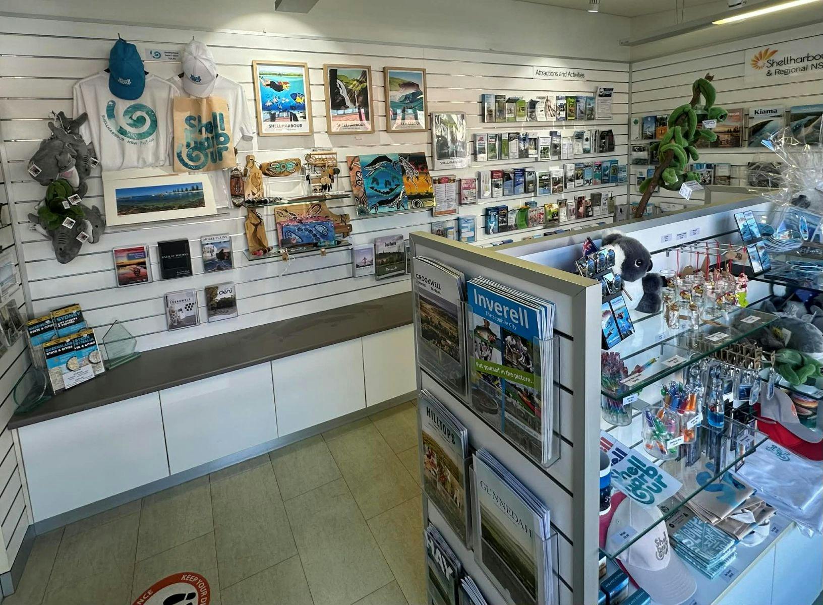 Souviners ranging from tshirts, hats indigenous artworks & handmade.