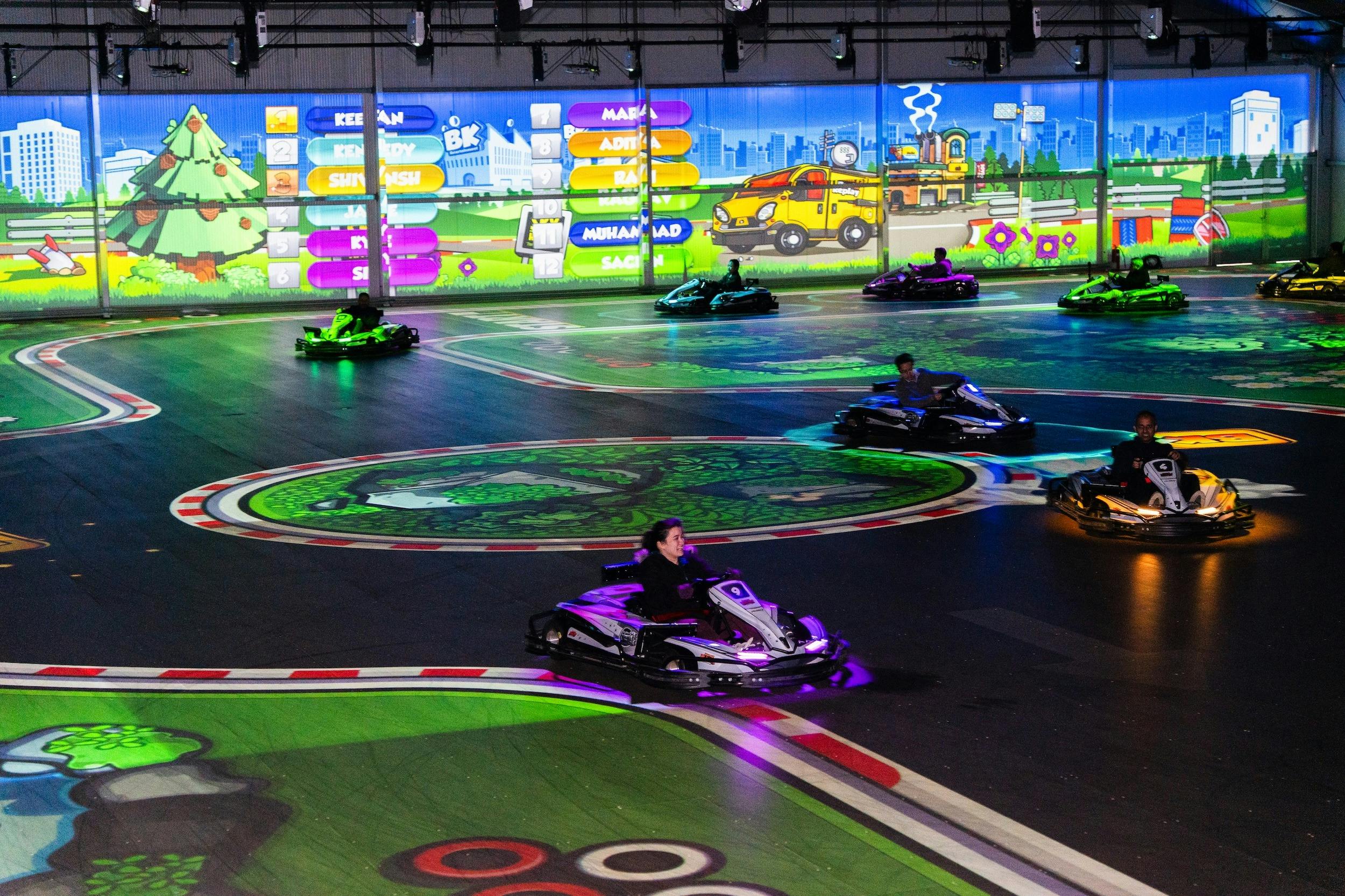 Multiple drivers racing at BattleKart