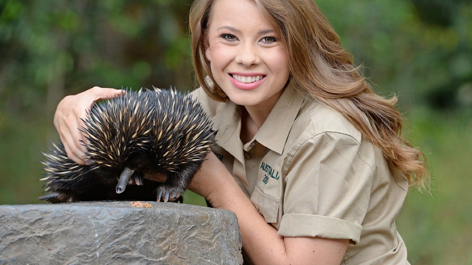 Bindi Irwin with Echidna at Australia Zoo