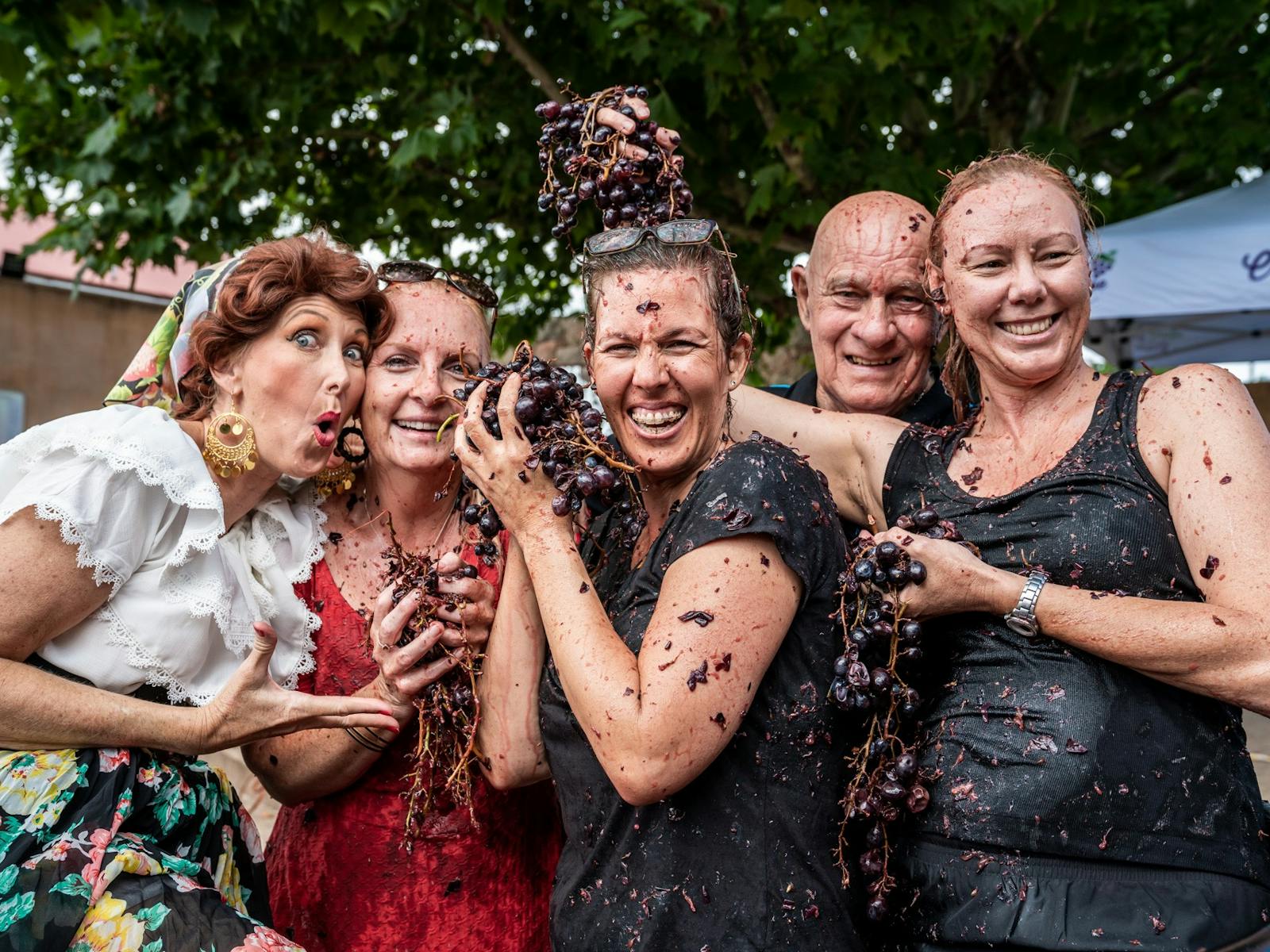 Getting Messy at the Community Grape Stomp