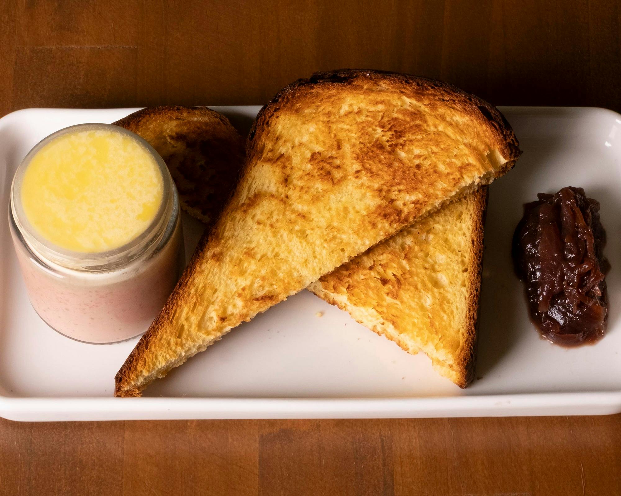 Chicken Liver Parfait, Red Onion Marmalade, Caramelised Brioche