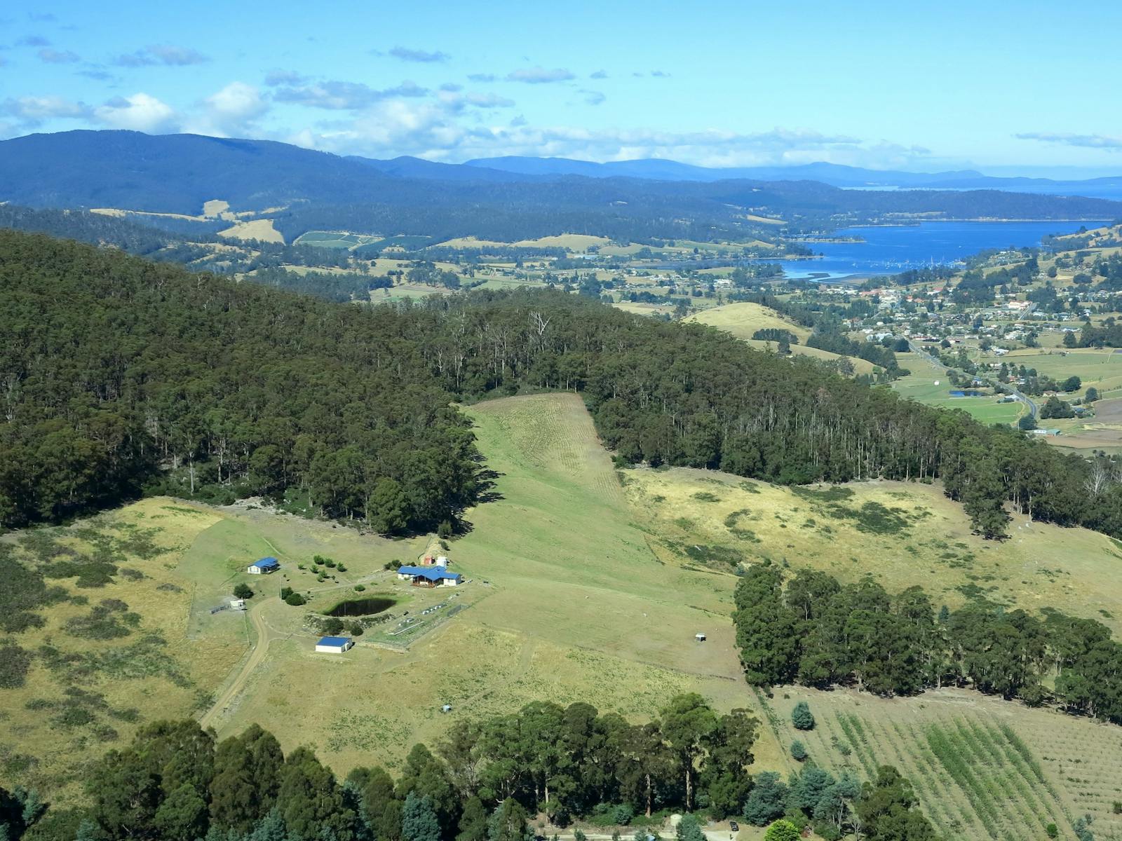 Aerial view of Cherryview Cygnet with Cygnet in the background