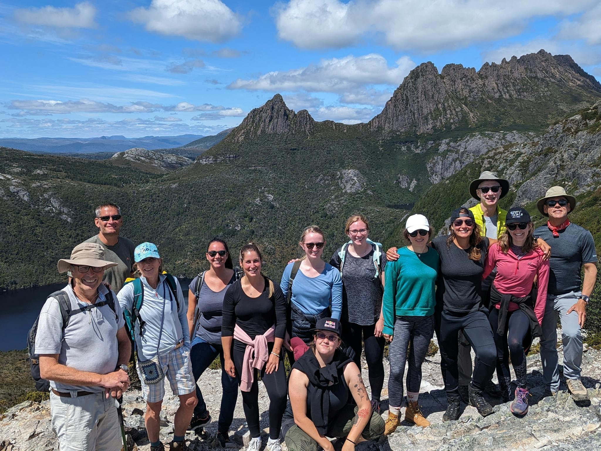 Group on summit of Marions Lookout in Cradle Mountain National Park