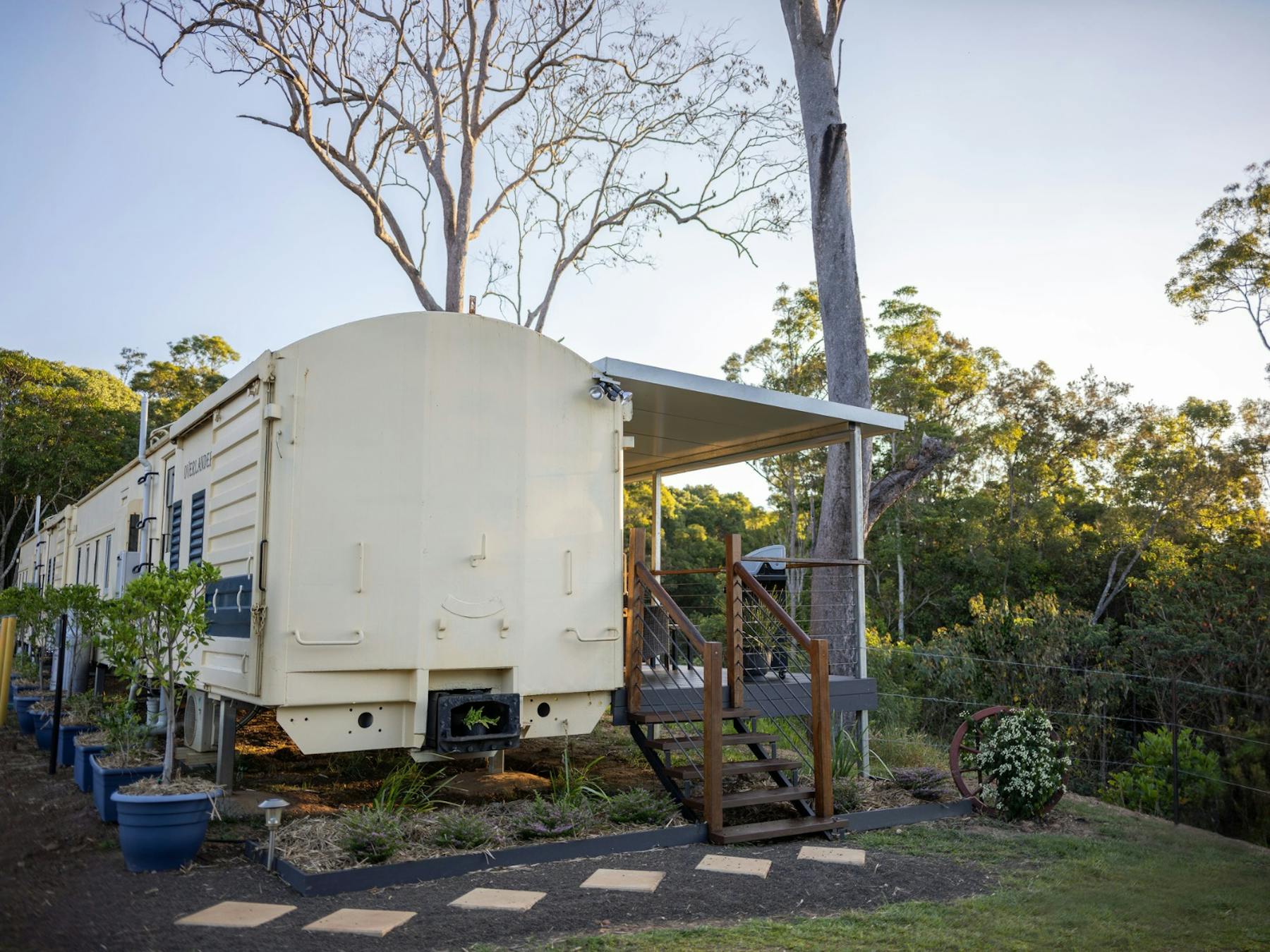 The Overlander Train Carriage Room ath the Hitching Rail Retreat Located in tropical north qld