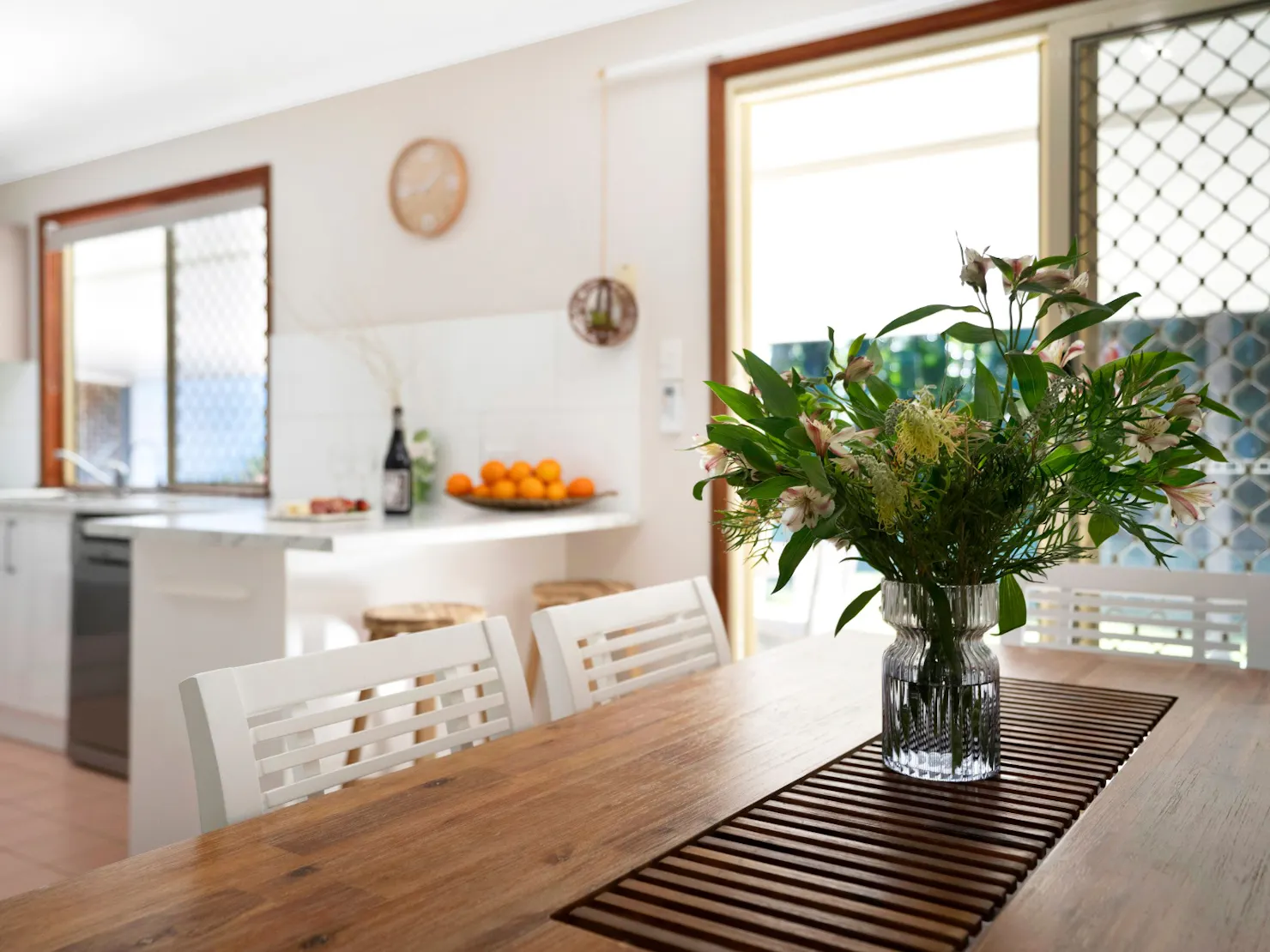 Dining area and kitchen