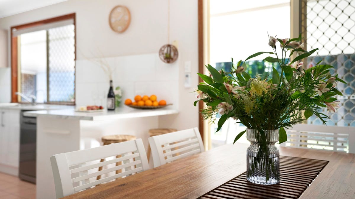 Dining area and kitchen