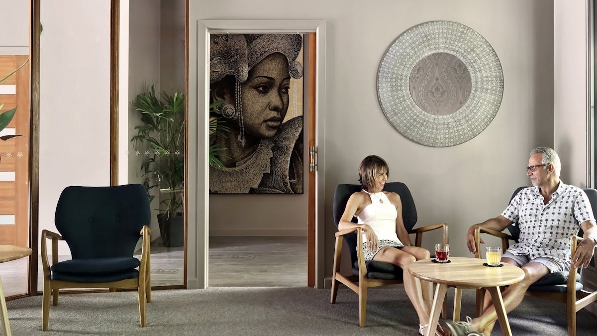 Entrance to guest lounge at ikatan Spa Noosa