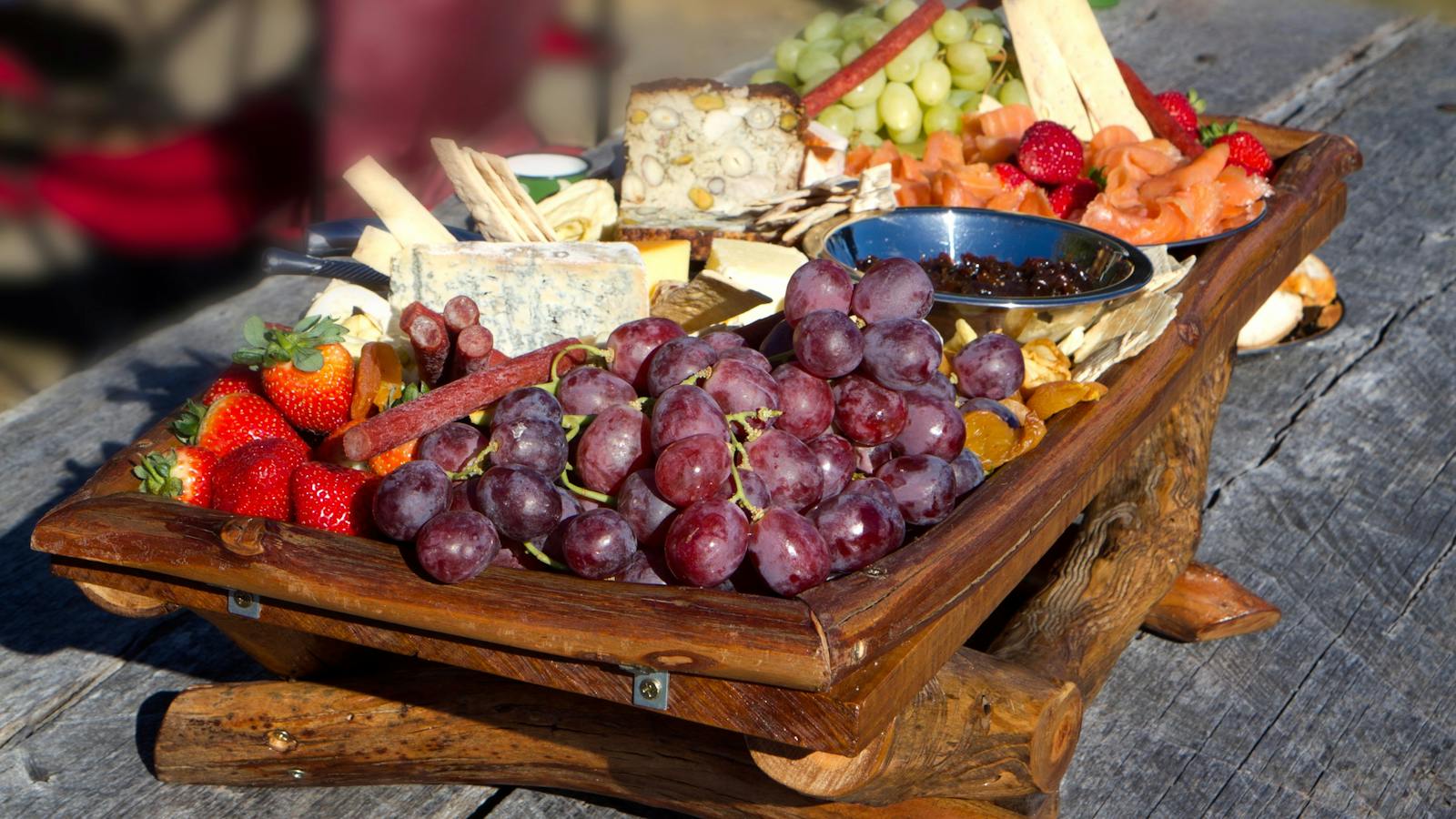Tasmanian cheese platter with fruit