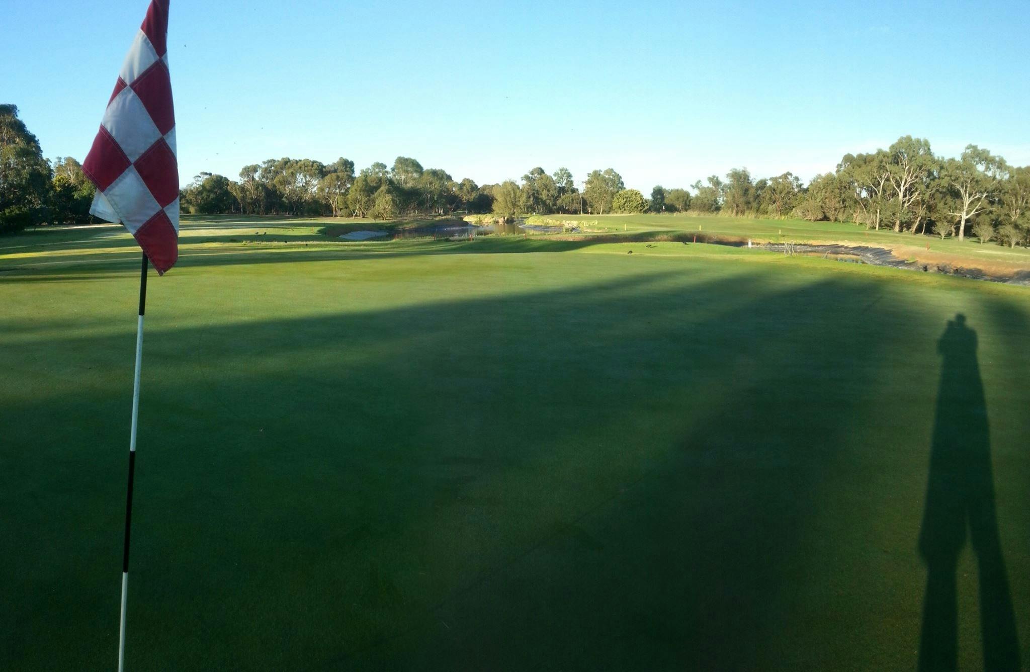 The sublime view from Hole 12 green looking back to the tee.