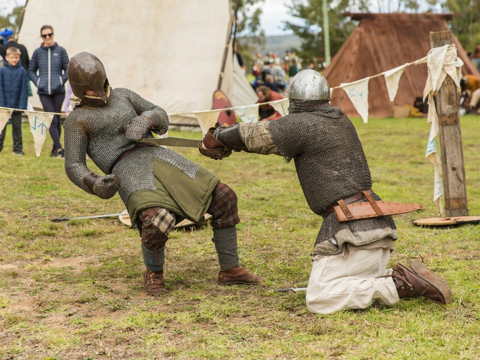 Medieval re-enactors at the festival