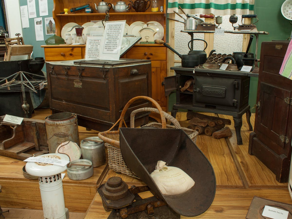 Items from the household in the days before electricity was used.