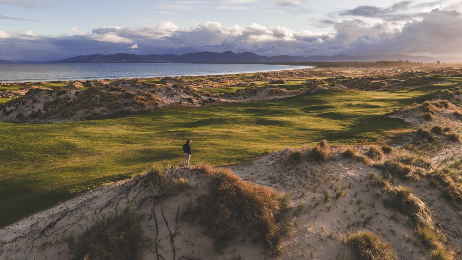The South Course 4th hole with Mat Goggin inspecting the course