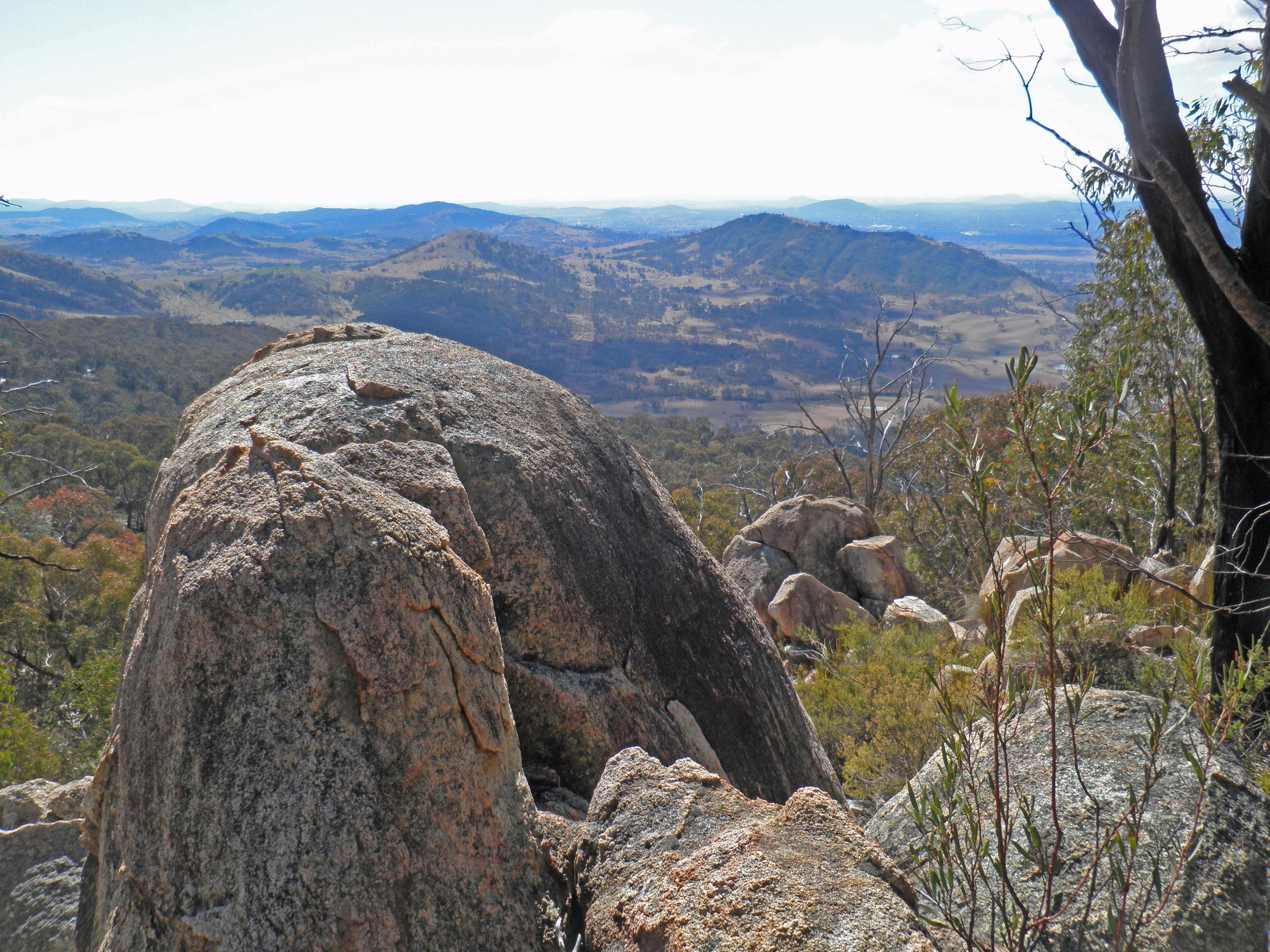 Views across the ranges from Mt Tennant
