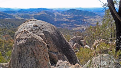 Views across the ranges from Mt Tennant