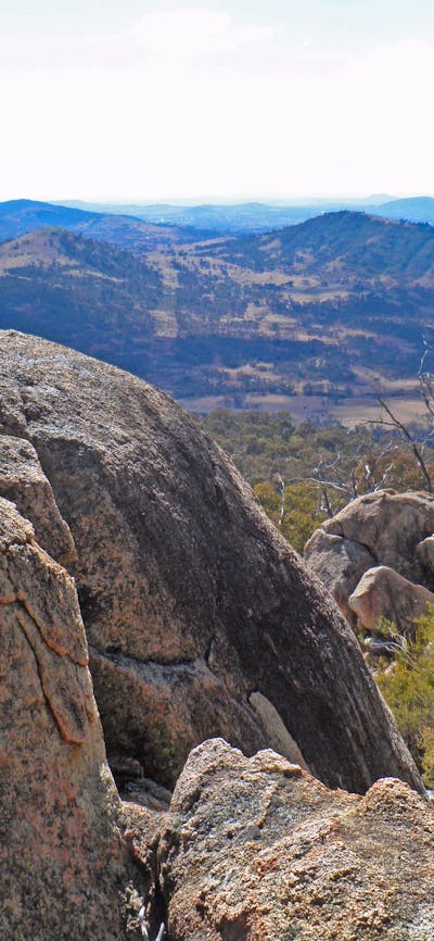 Views across the ranges from Mt Tennant