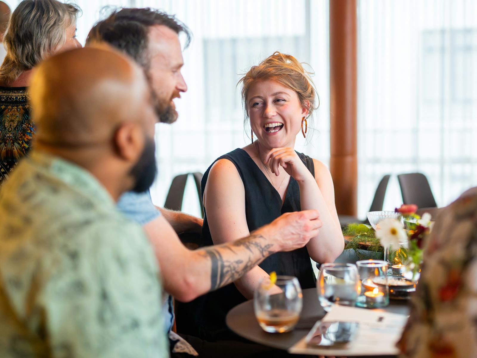 Customers chatting at Dill Pickle Club