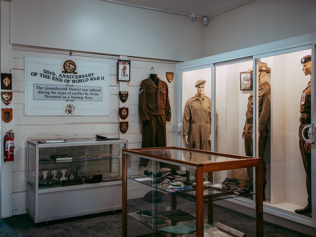 Image of war memorabilia on display at the Goondiwindi Customs House