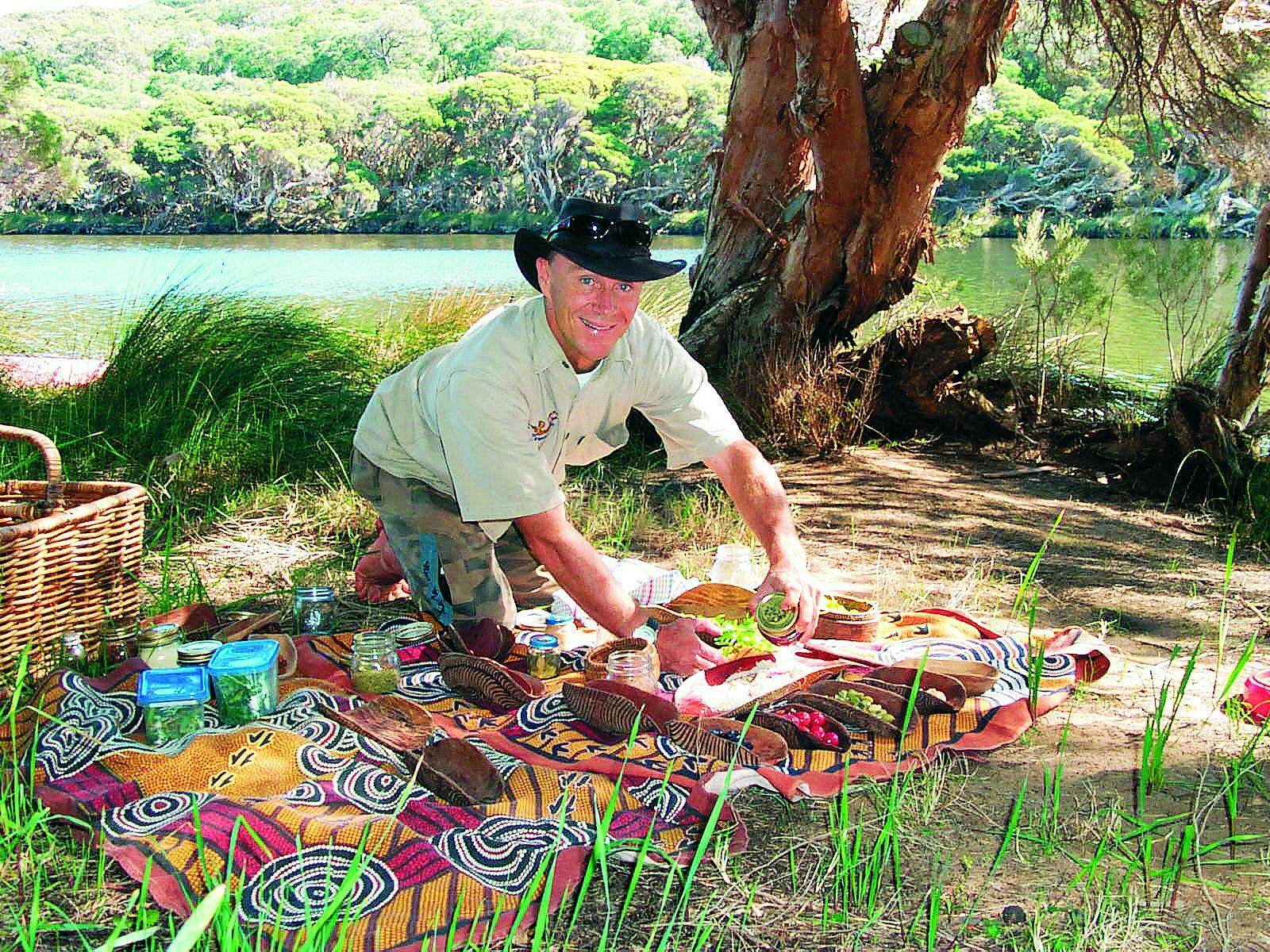 a Bush food picnic on the river