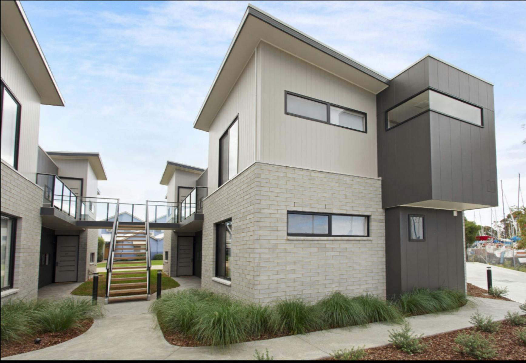 Ground level apartment aerial view Captains Cove Luxury Apartments