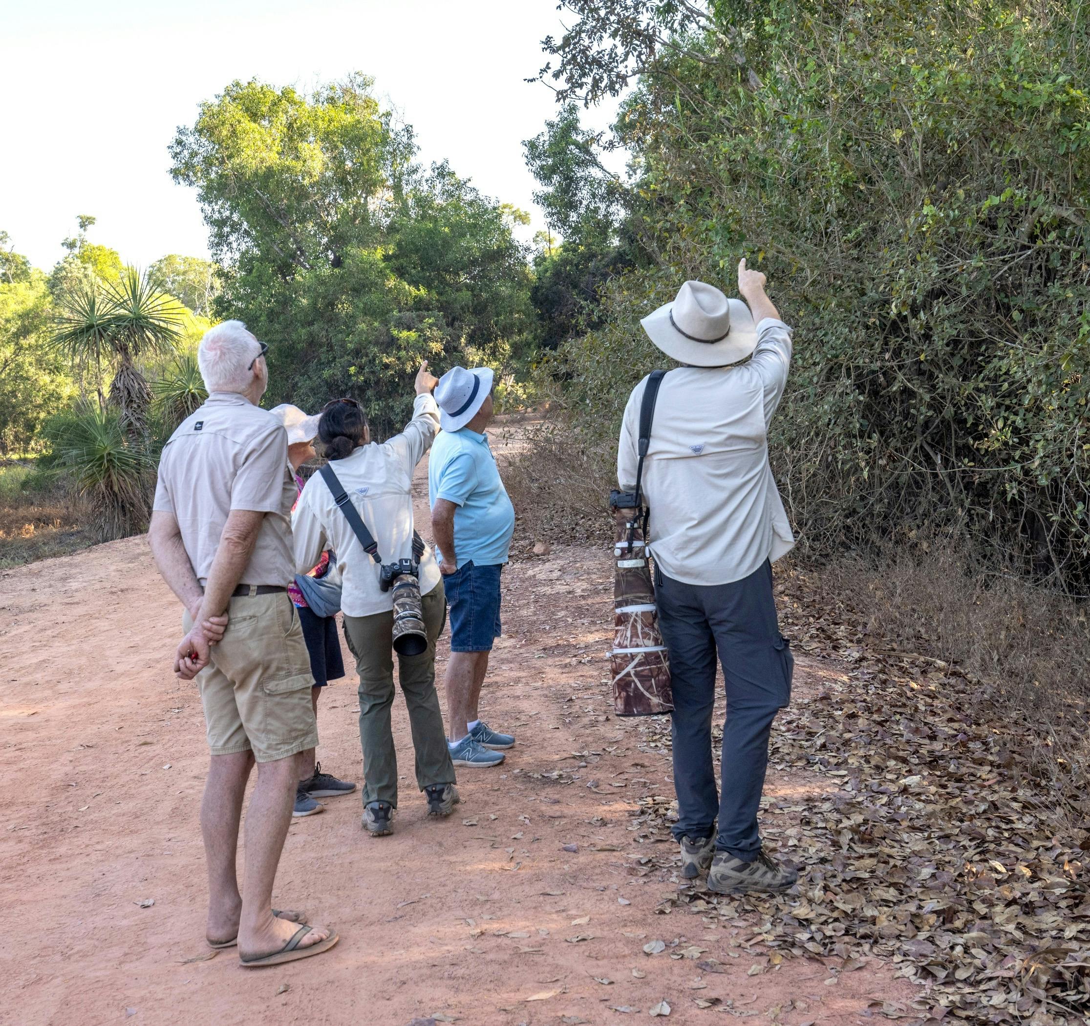 Bird enthusiasts enjoying a Fogg Dam Bird Tour, east of Darwin, Northern Territory
