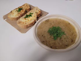 Homemade soups served fresh and hot