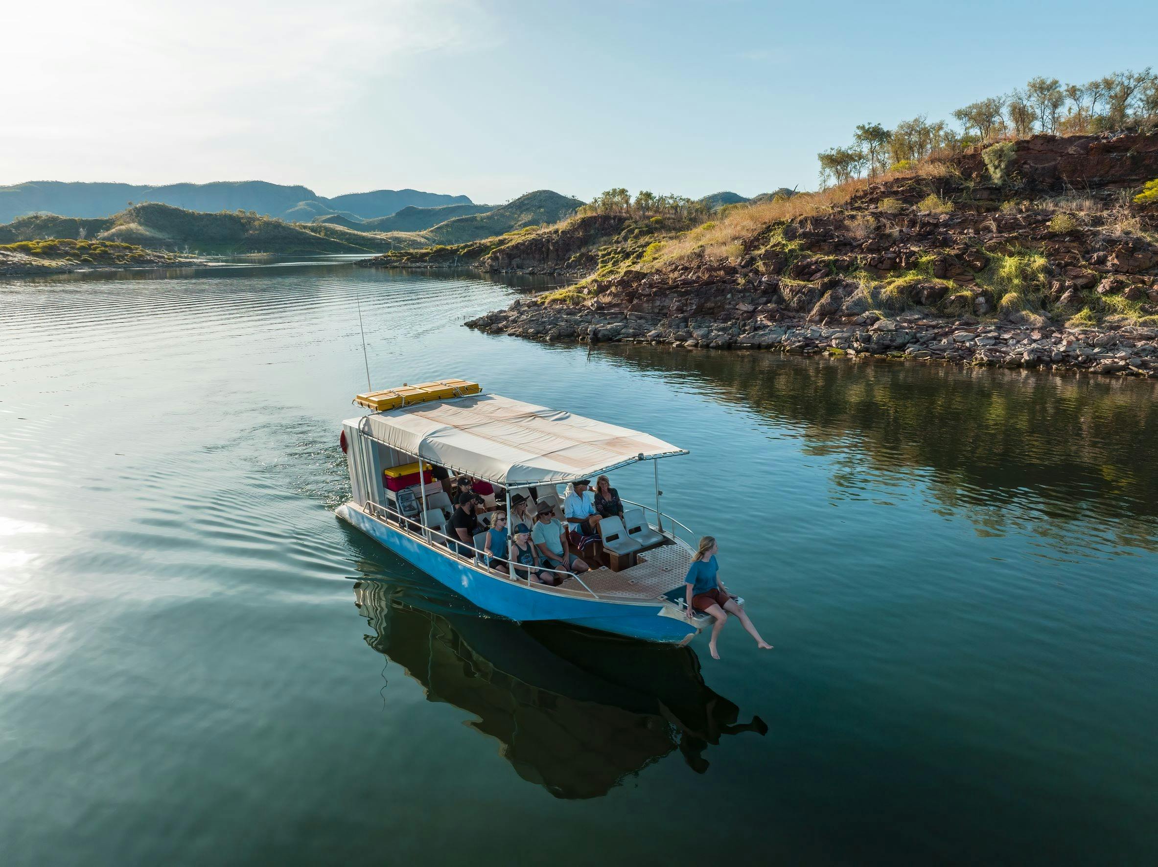 Exploring on a Lake Argyle Cruises charter