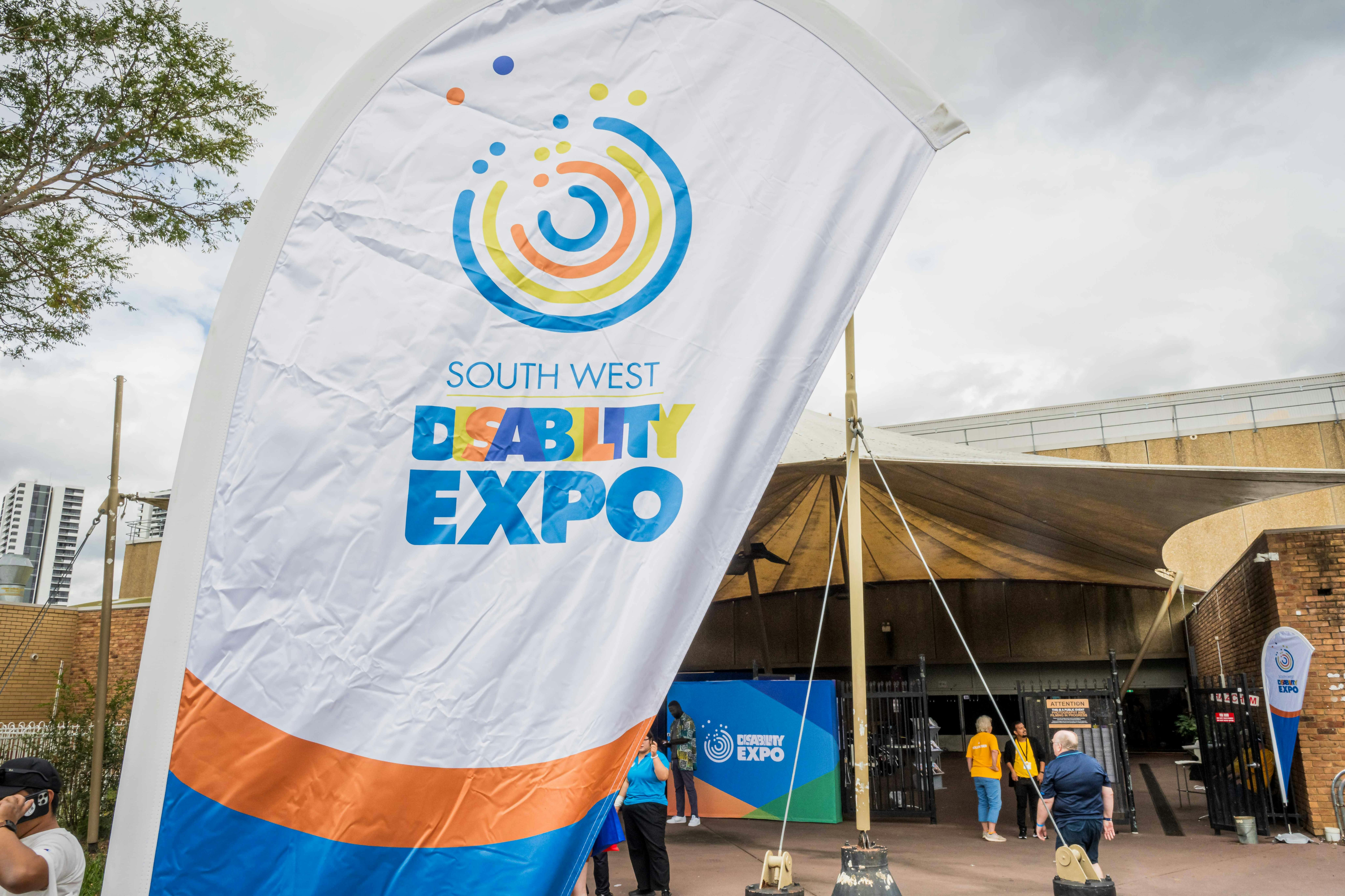 Image Banner showing the outside venue of the South West Disability expo