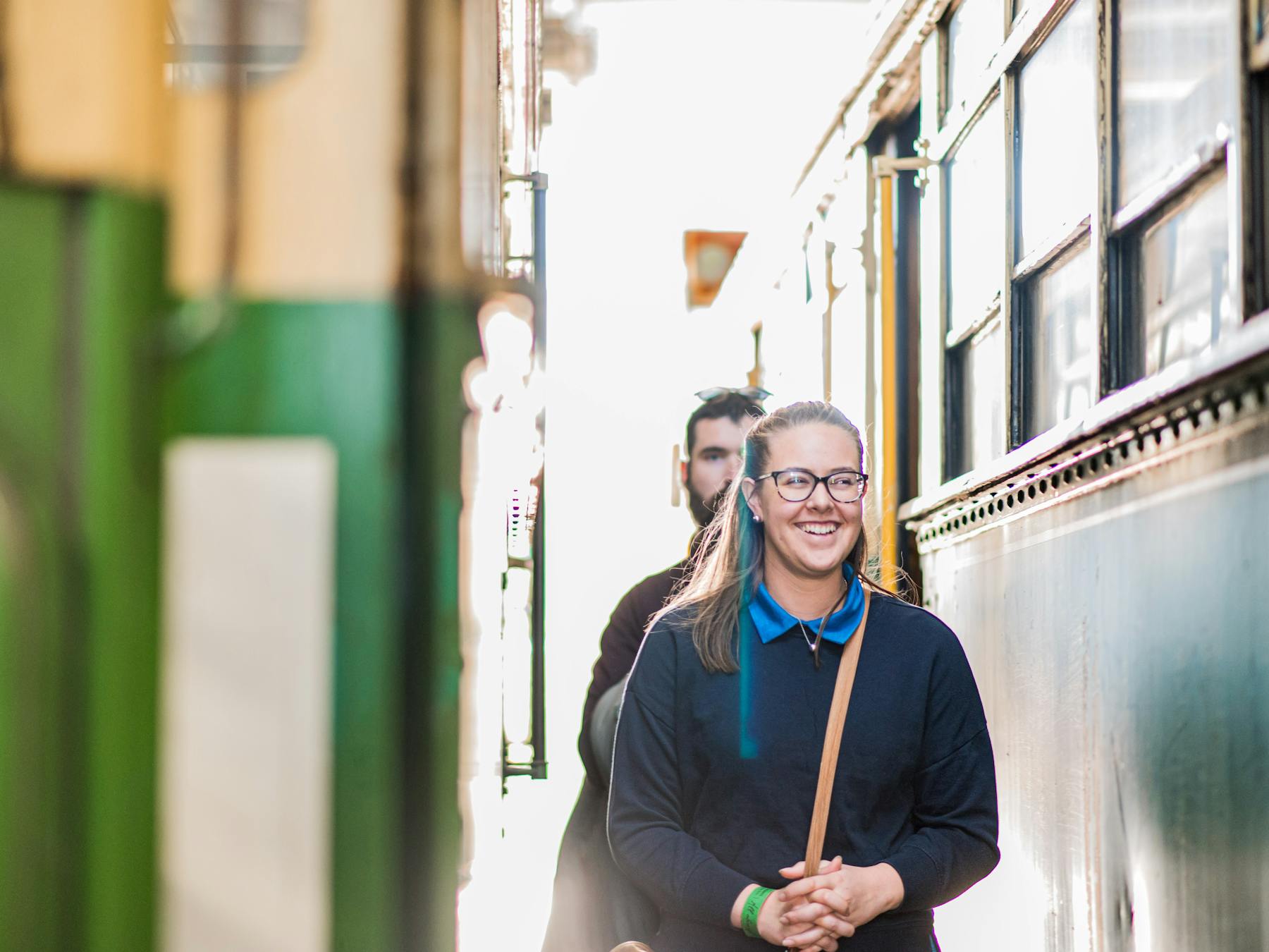 Guests smiling on a Depot Discovery Tour
