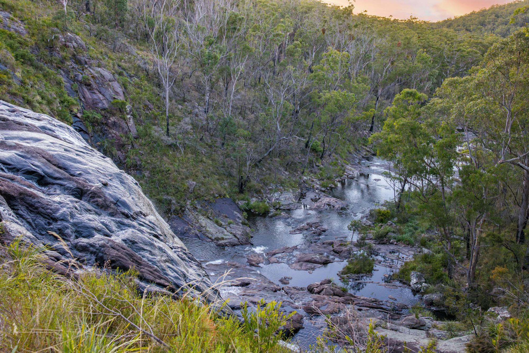 view of Basket Swamp Falls from above