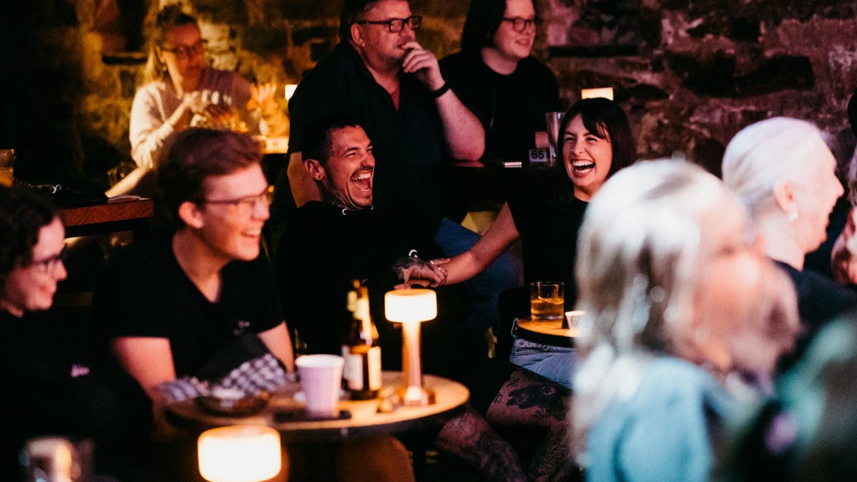 Audience members at Good Chat Comedy Club