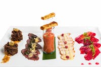 Australian Antipasto - pulled emu, kangaroo carpaccio, smoked crocodile, beetroot gravlax