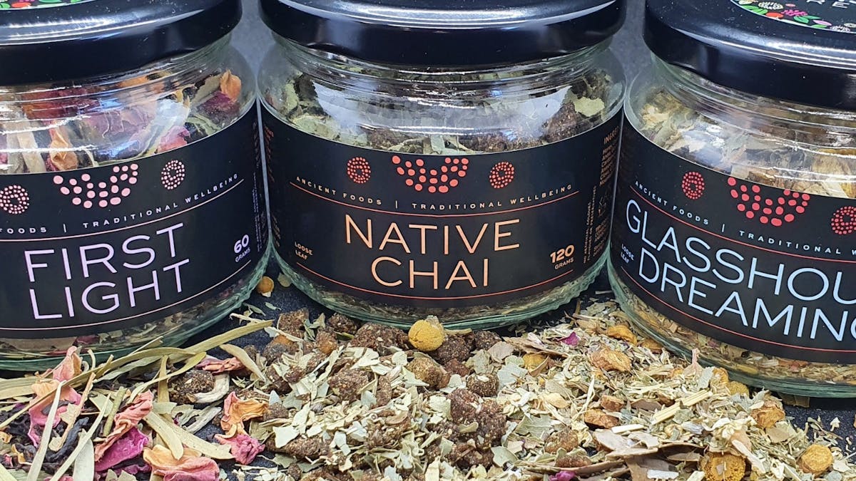 Native bush brew teas in glass jars from My Dilly Bag