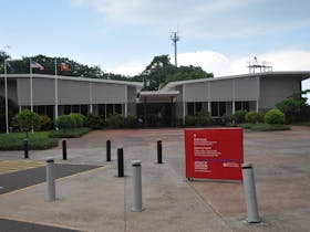 Entrance to the East Point Military Museum and the Defence of Darwin Experience at East Point. Both sites share a common entry and reception.