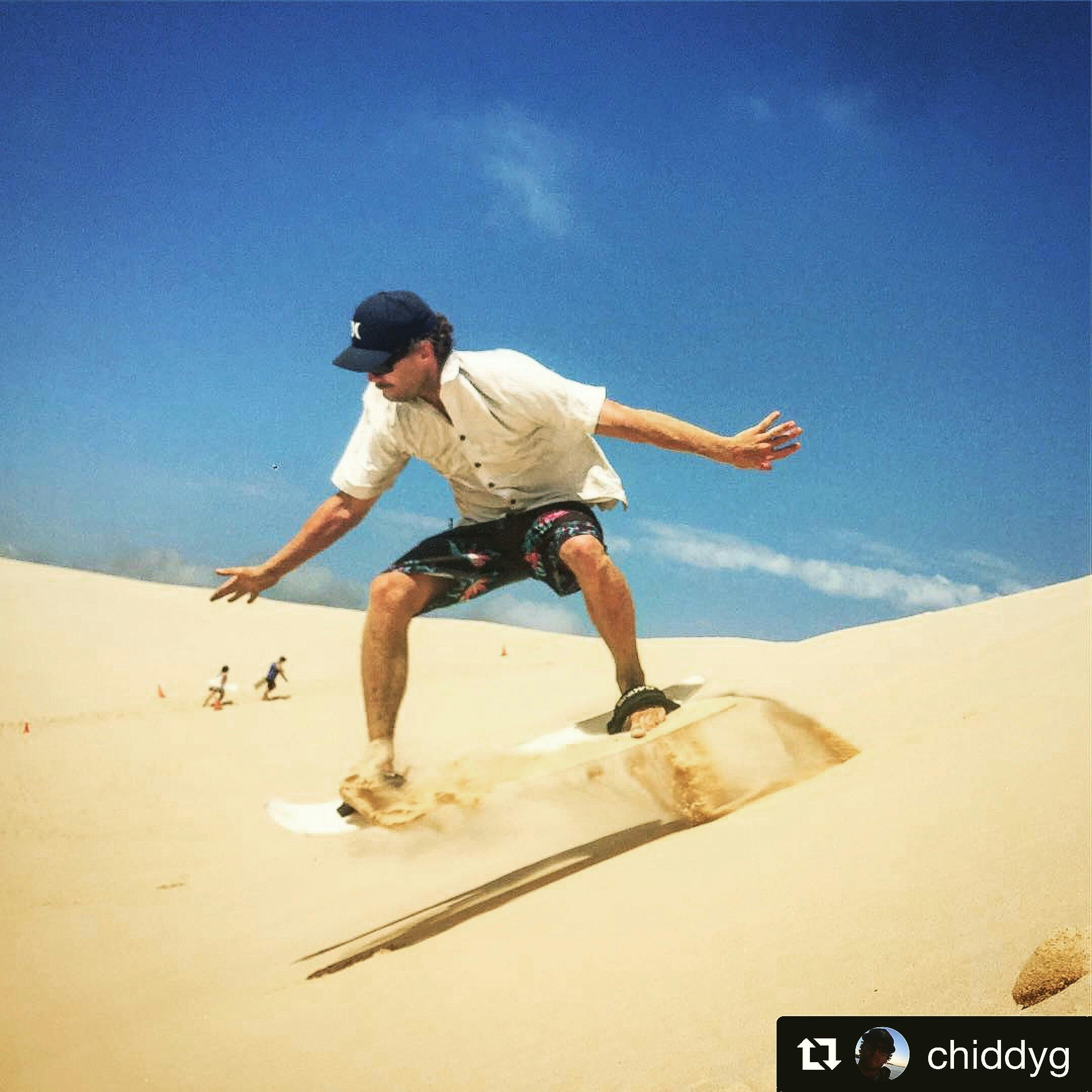 ng some air time sand surfing with Sand Dune safaris at Port Stephens