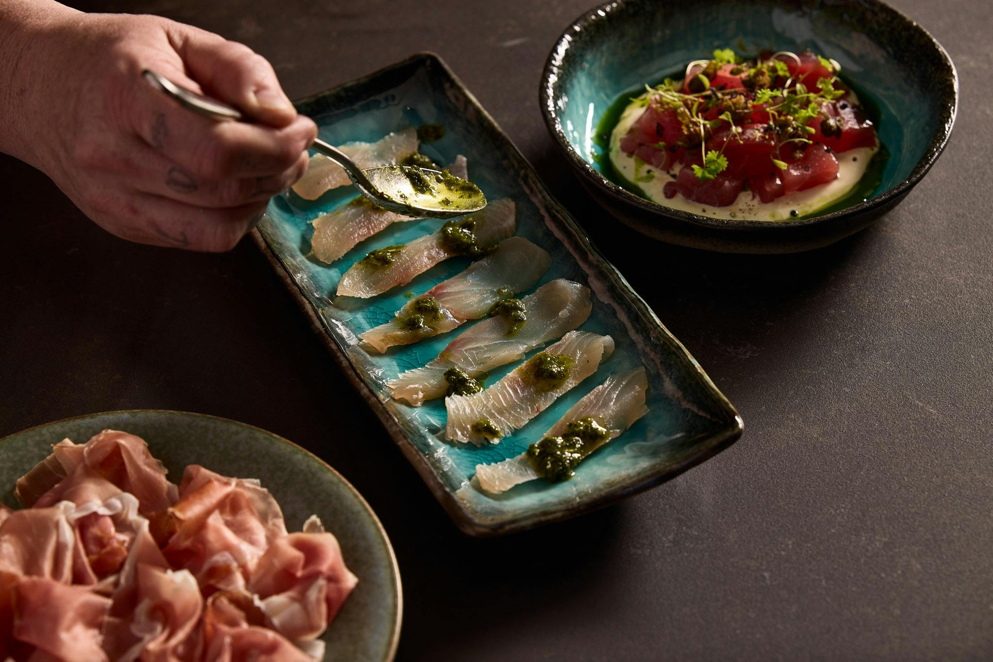 Anchovies served simply — bold, briny, and beautiful.