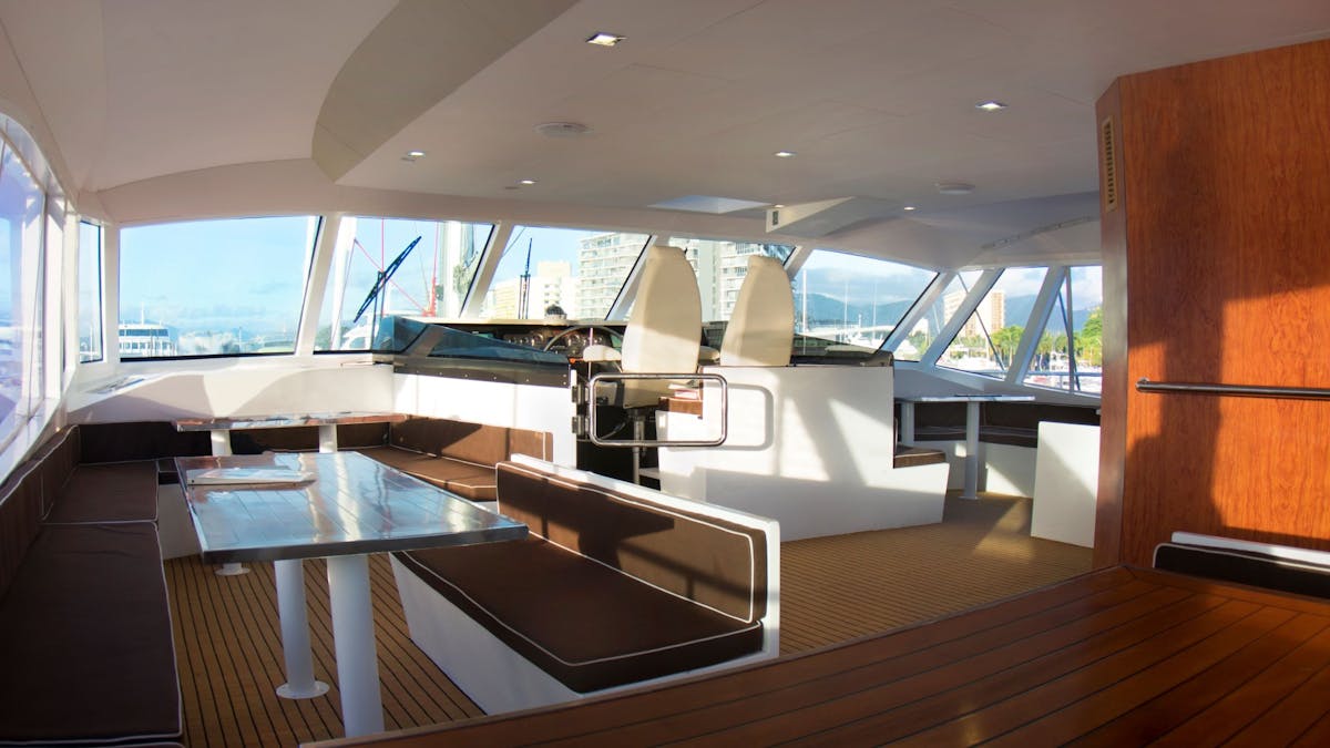 The Upper saloon next to the Captain on Passions of Paradise