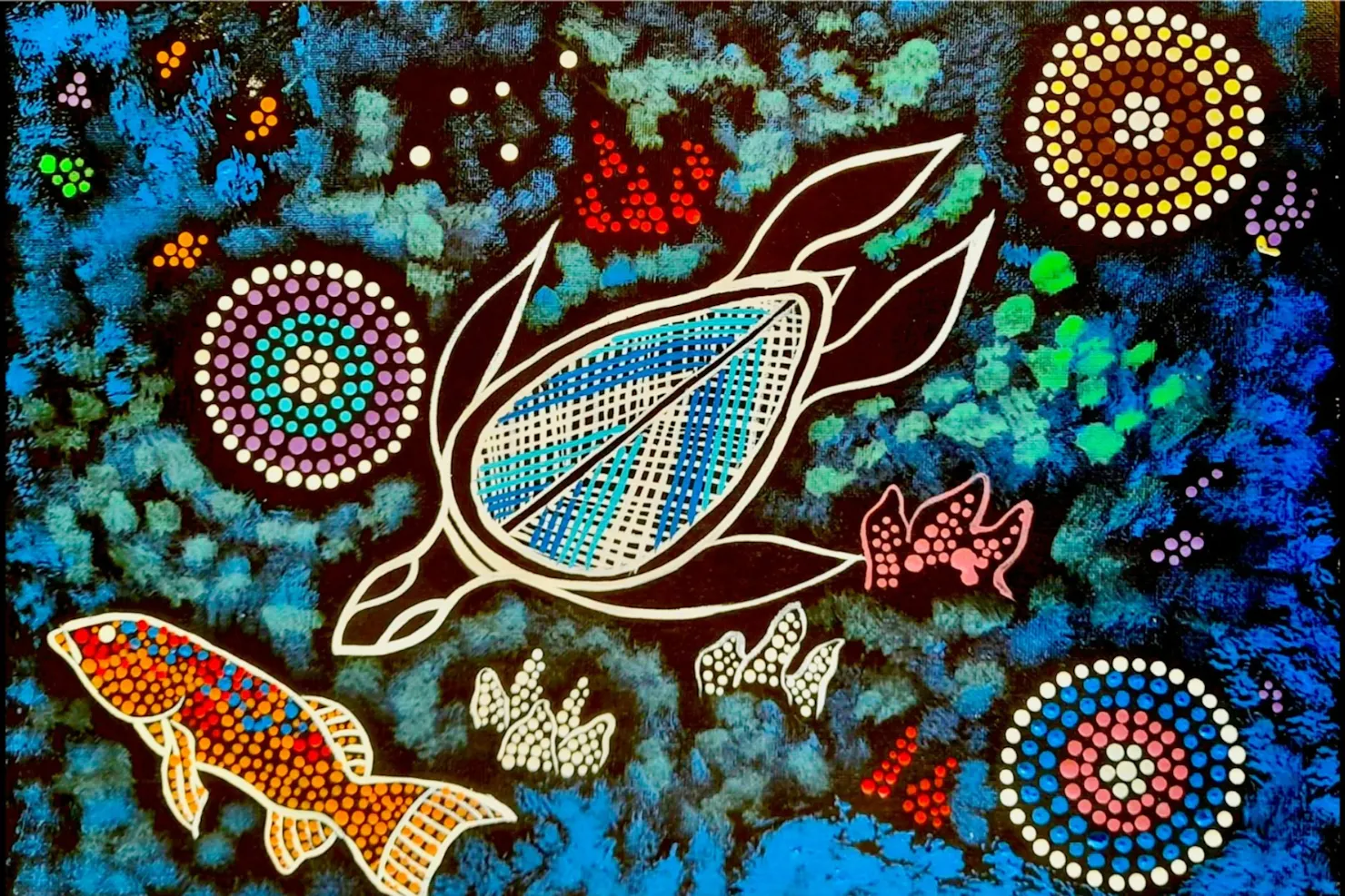 Painting of Turtle Dreaming